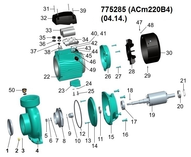 Насос Leo відцентровий 2.2кВт Hmax 17.5м Qmax 1100л/хв 4" 3.0