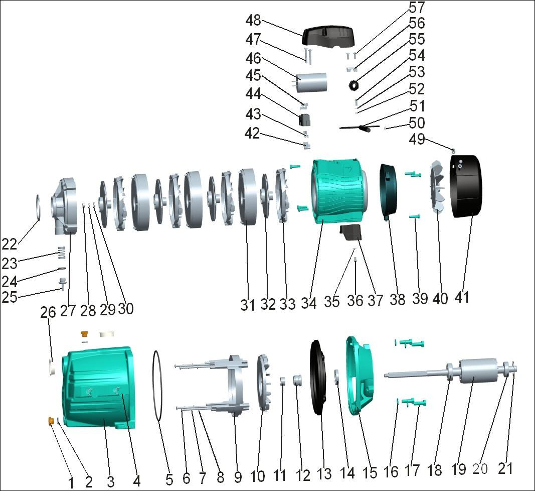 Насос Leo відцентровий багатоступінчастий 0.6кВт Hmax 36м Qmax 90л/хв 3.0 3ACm60