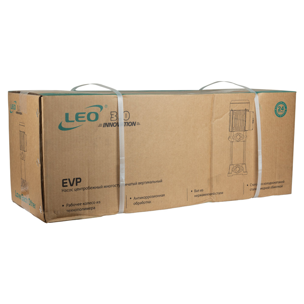 Насос Leo відцентровий багатоступінчастий вертикальний 1.5кВт Hmax 94м Qmax 67л/хв 3.0 EVPm2-8