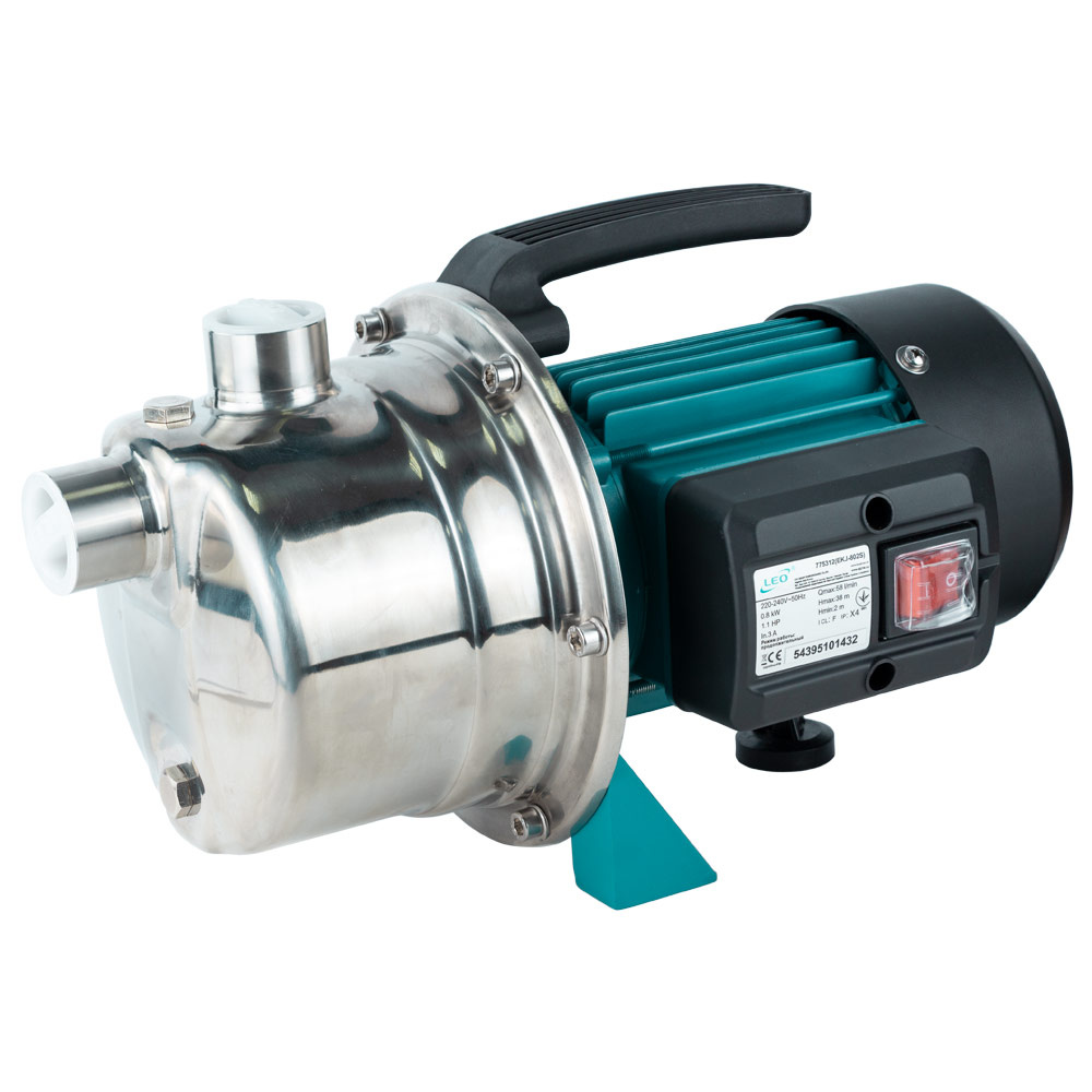 Насос Leo відцентровий самовсмоктуючий 0.6кВт Hmax 35м Qmax 50л/хв нерж EKJ-602S