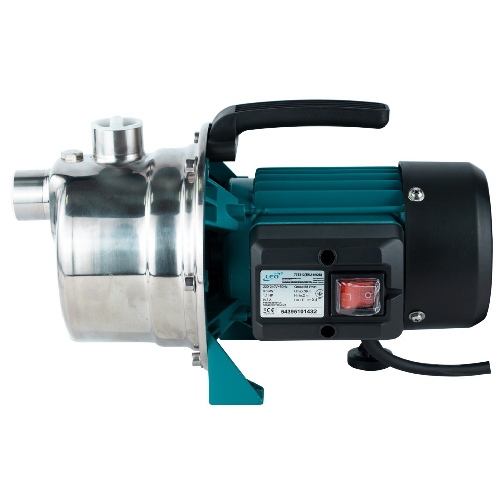 Насос Leo відцентровий самовсмоктуючий 0.6кВт Hmax 35м Qmax 50л/хв нерж EKJ-602S