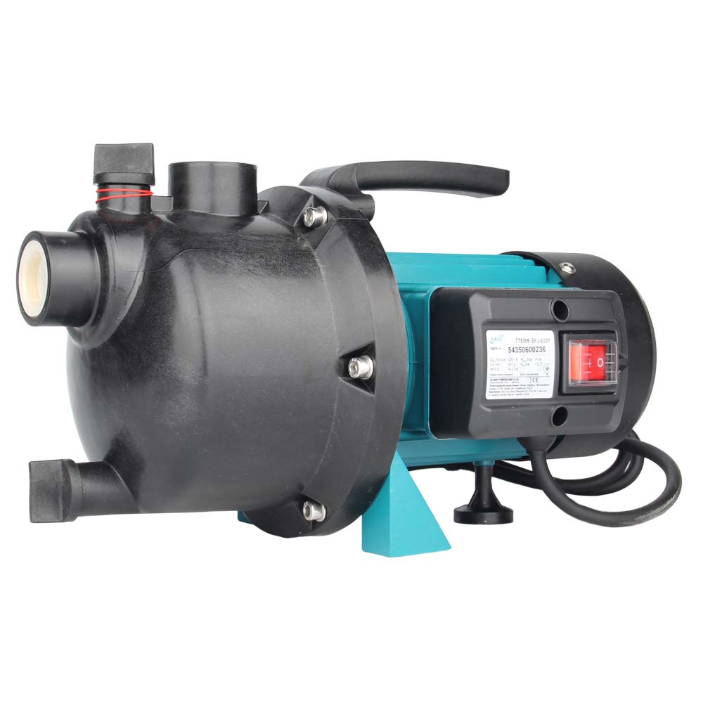 Насос Leo відцентровий самовсмоктуючий 0.6кВт Hmax 35м Qmax 50л/хв пластик EKJ-602P