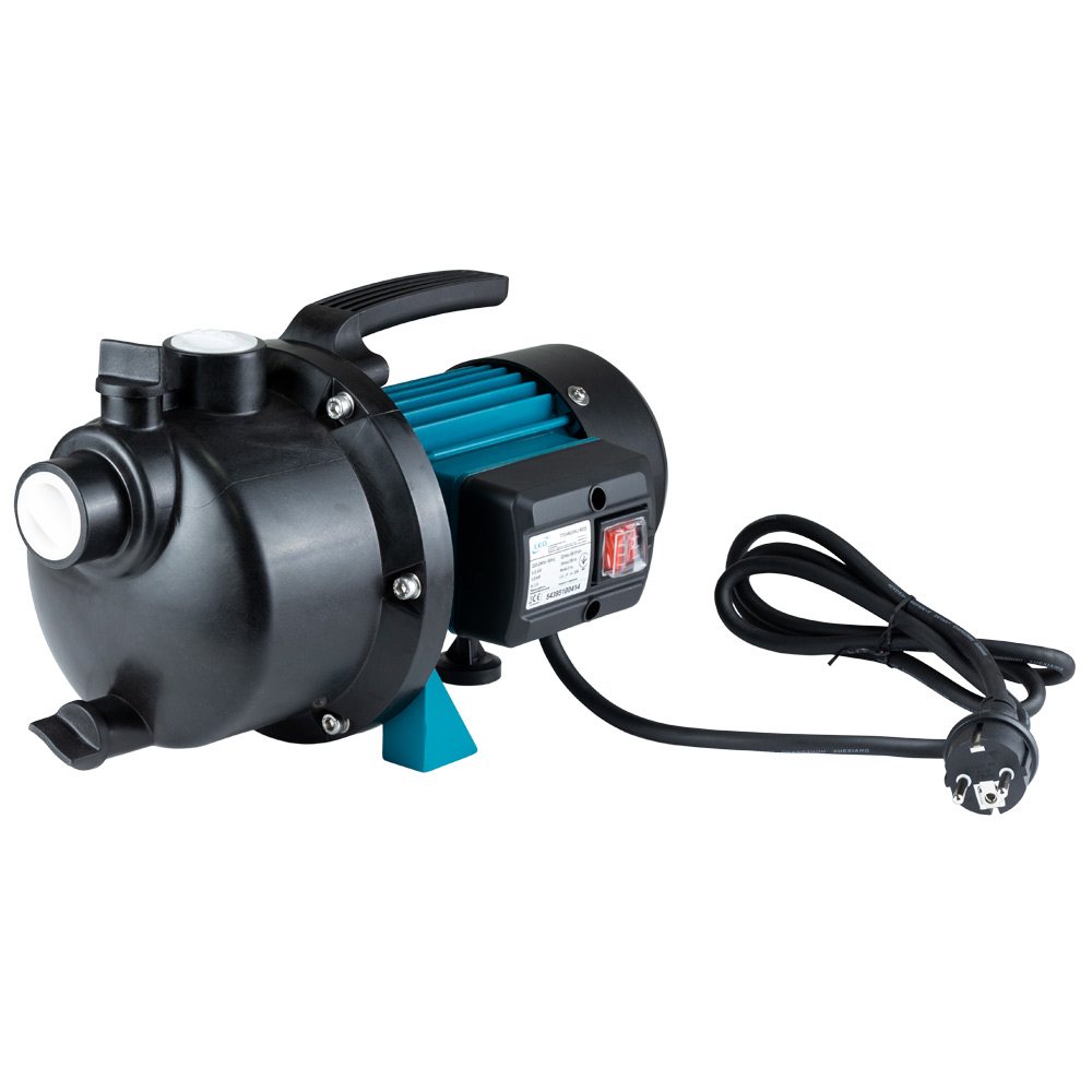 Насос Leo відцентровий самовсмоктуючий 0.8кВт Hmax 38м Qmax 58л/хв пластик EKJ-802P