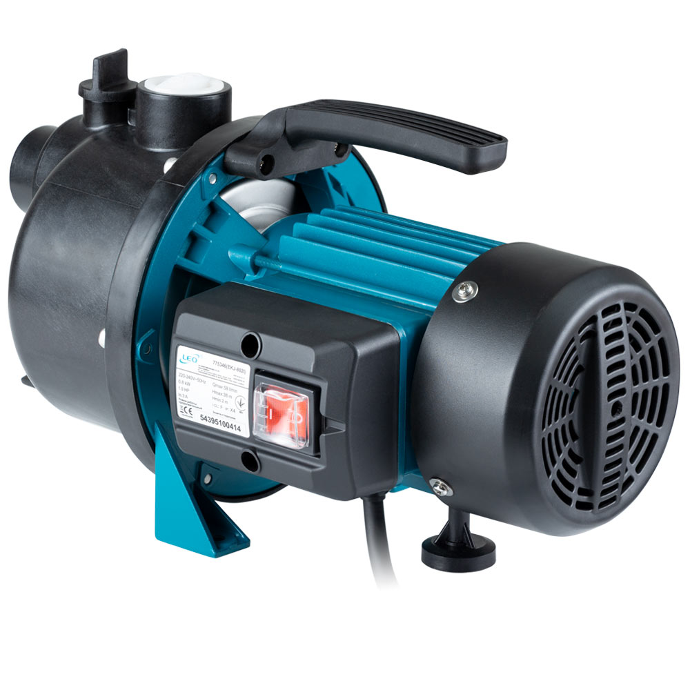 Насос Leo відцентровий самовсмоктуючий 0.8кВт Hmax 38м Qmax 58л/хв пластик EKJ-802P