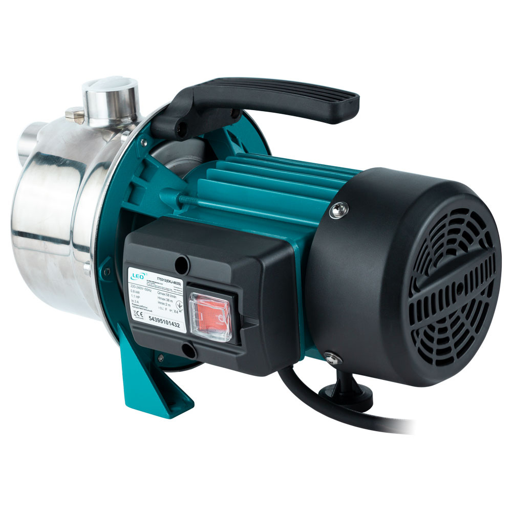 Насос Leo відцентровий самовсмоктуючий 0.8кВт Hmax 40м Qmax 60л/хв нерж EKJ-802S