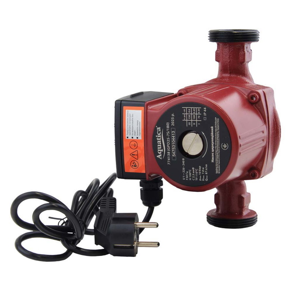 Насос циркуляційний Aquatica 130Вт Hmax 7м Qmax 87л/хв Ø1 1/2" 180 мм + гайки Ø1"
