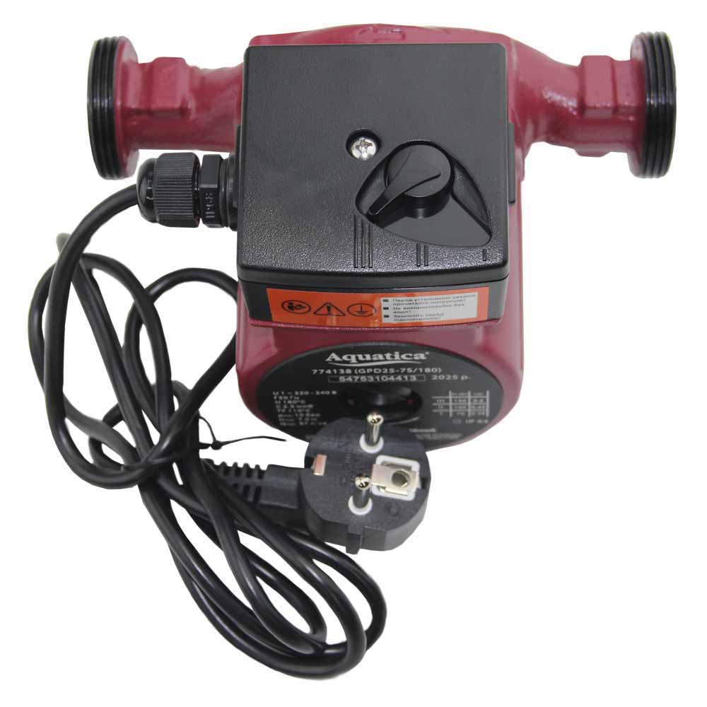 Насос циркуляционный Aquatica 130Вт Hmax 7м Qmax 87л/мин Ø1 1/2" 180 мм + гайки Ø1"