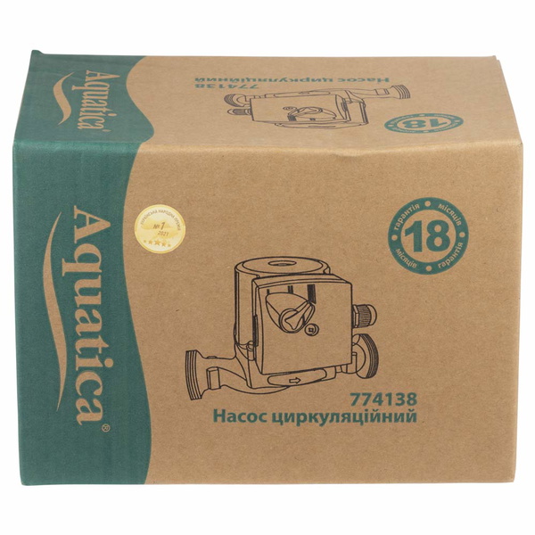 Насос циркуляційний Aquatica 130Вт Hmax 7м Qmax 87л/хв Ø1 1/2" 180 мм + гайки Ø1"