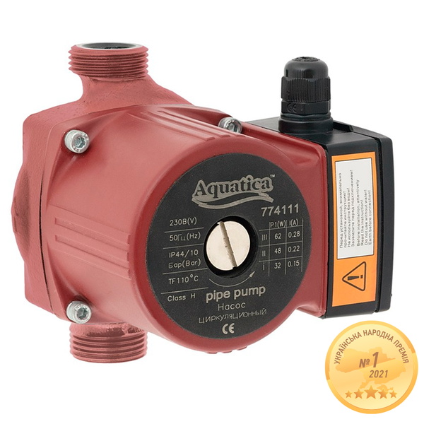 Насос циркуляційний Aquatica 130Вт Hmax 7м Qmax 87л/хв Ø2" 180 мм + гайки Ø1 1/4"