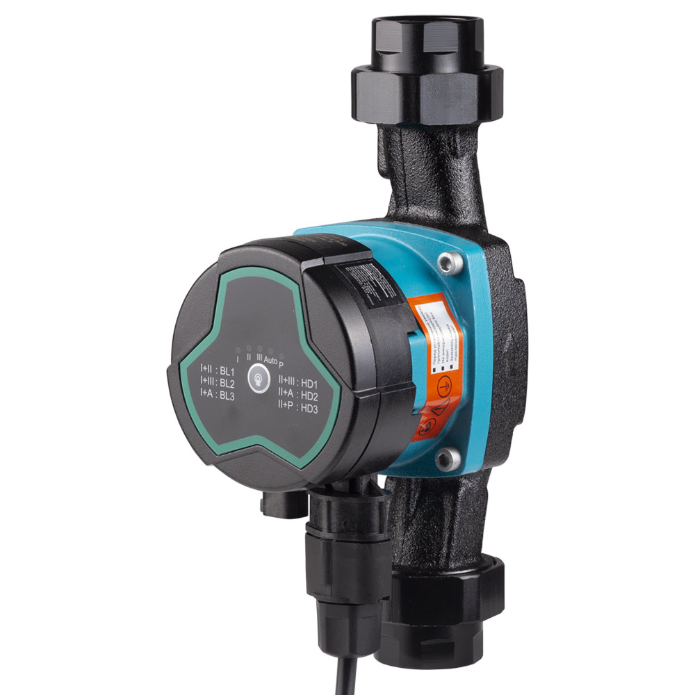 Насос циркуляційний Aquatica енергозберігаючий 5-60Вт Hmax 8м Qmax 63л/хв Ø1 1/2" 180 мм + гайки Ø1" GPA25-8/180 III