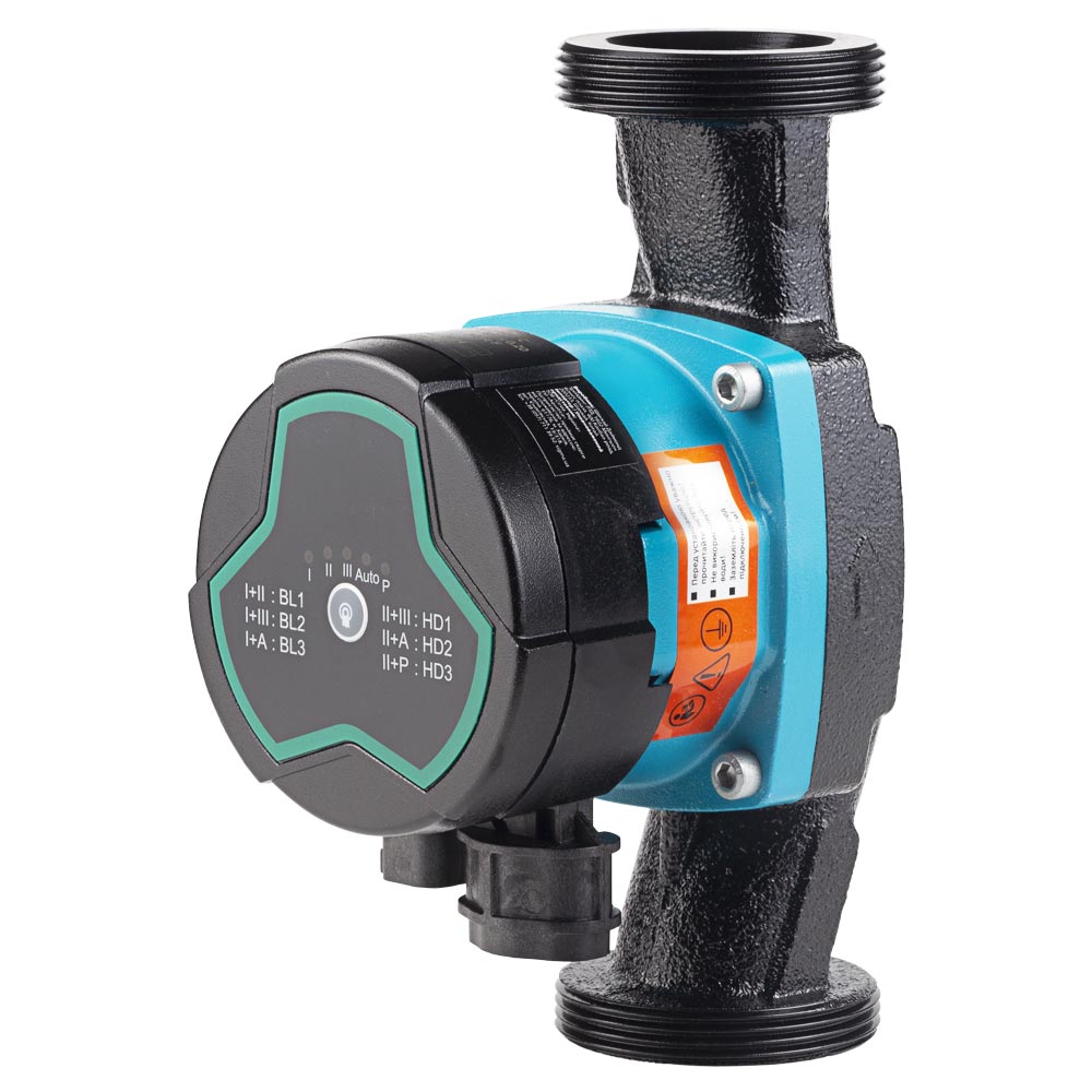 Насос циркуляционный Aquatica энергосберегающий 5-90Вт Hmax 8м Qmax 73л/мин Ø2" 180 мм + гайки Ø1 1/4" GPA32-8/180 III