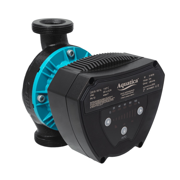 Насос циркуляційний Aquatica енергозберігаючий 6-90Вт Hmax 6м Qmax 108л/хв Ø2" 180 мм + гайки Ø1 1/4" GPA32-6/180 IV