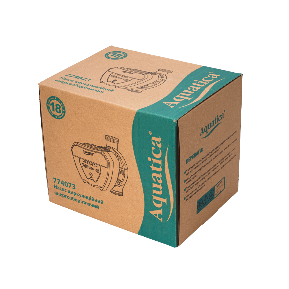Насос циркуляційний Aquatica енергозберігаючий 6-90Вт Hmax 6м Qmax 108л/хв Ø2" 180 мм + гайки Ø1 1/4" GPA32-6/180 IV