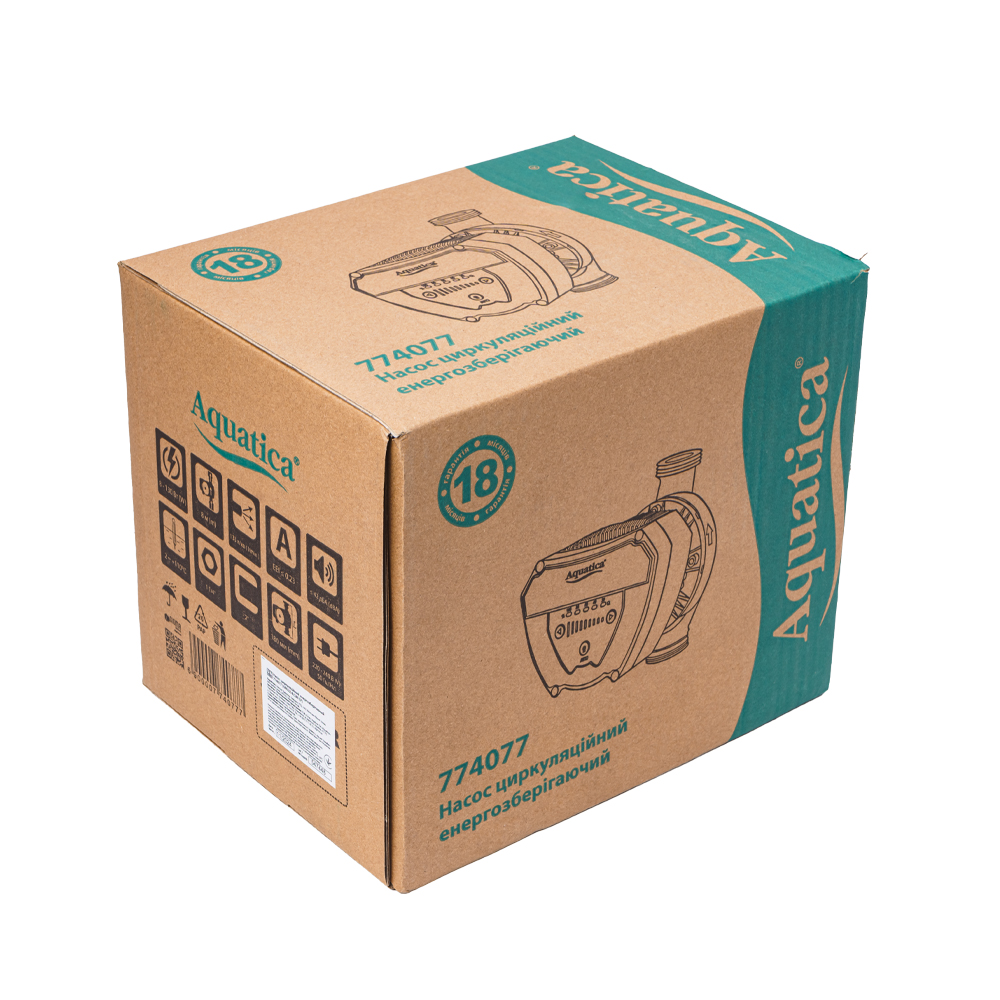 Насос циркуляційний Aquatica енергозберігаючий 8-130Вт Hmax 8м Qmax 133л/хв Ø2" 180 мм + гайки Ø1 1/4" GPA32-8/180 IV