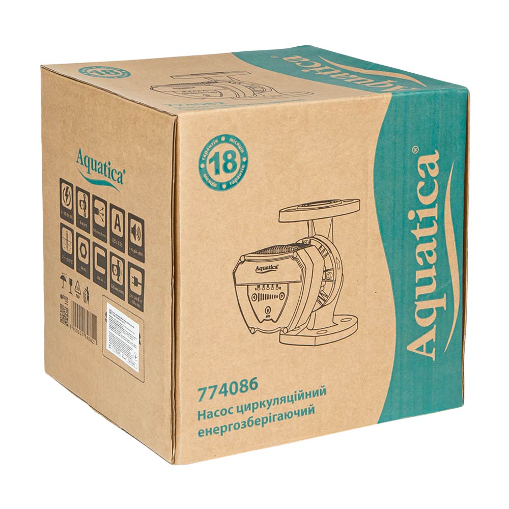 Насос циркуляційний Aquatica енергозберігаючий фланц 10-185Вт Hmax 10м Qmax 167л/хв DN40 220 мм + відповідний фланець GPA40-10F/220 IV