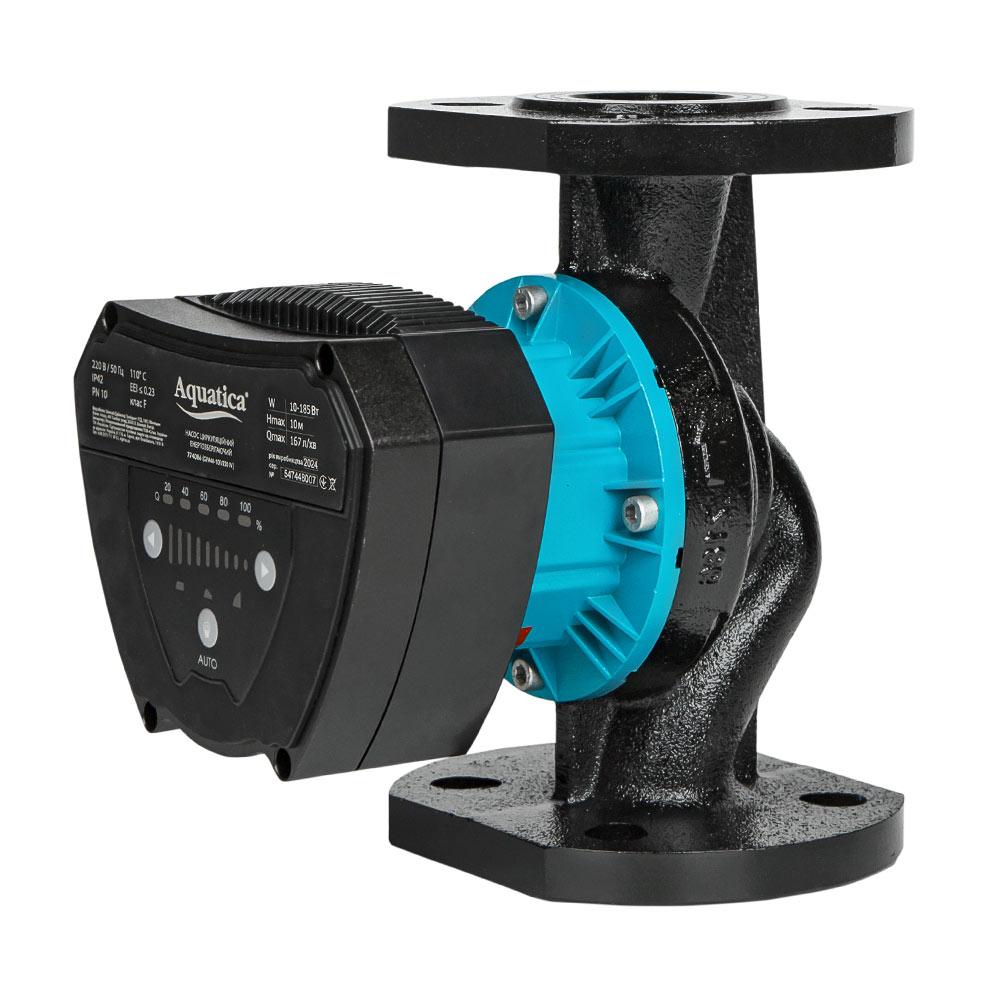 Насос циркуляційний Aquatica енергозберігаючий фланц 10-185Вт Hmax 10м Qmax 167л/хв DN40 220 мм + відповідний фланець GPA40-10F/220 IV