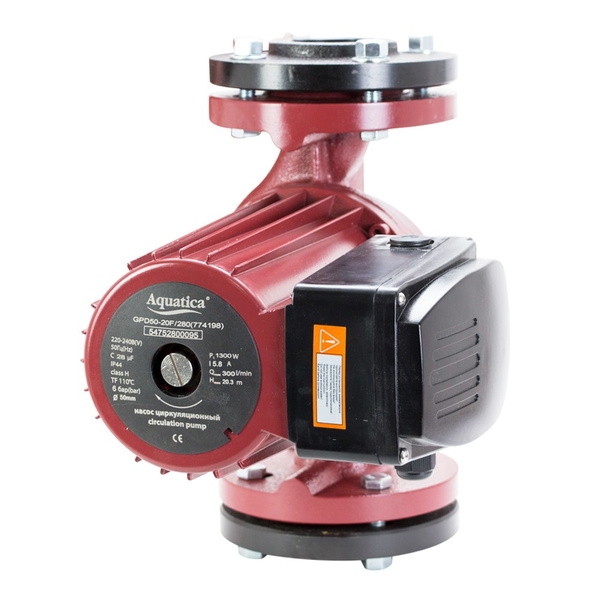 Насос циркуляційний Aquatica фланцевий 1.3кВт Hmax 16.3м Qmax 330л/хв DN50 280 мм + приєднувальний фланець
