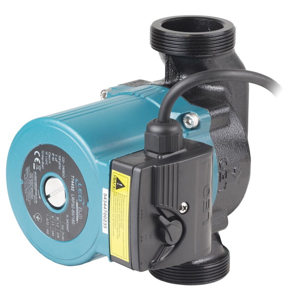 Насос циркуляційний Leo 270Вт Hmax 8м Qmax 170л/хв Ø2" 180 мм + гайки Ø1 1/4" 3.0 LRP32-80/180