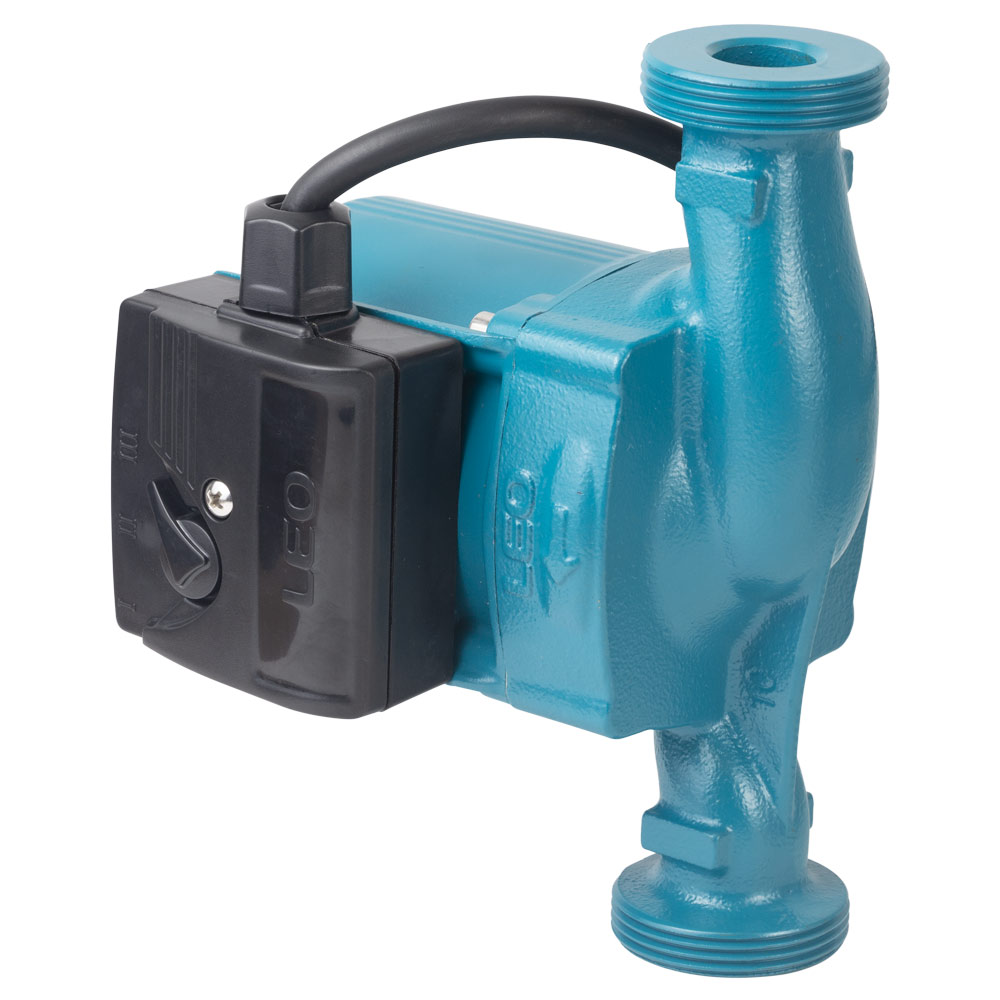 Насос циркуляционный Leo 74Вт Hmax 4м Qmax 55л/мин Ø1 1/2" 180 мм + гайки Ø1" 3.0 LRP25-40/180