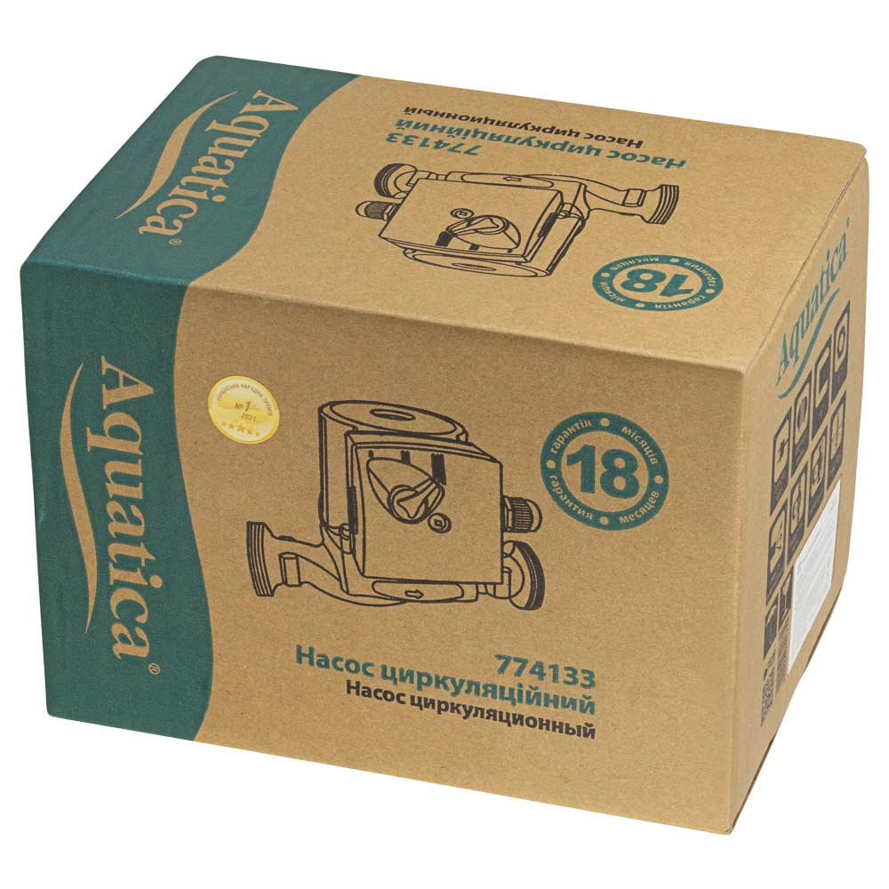 Насос циркуляційний Aquatica 100Вт Hmax 6м Qmax 75л/хв Ø1 1/2" 130 мм + гайки Ø1"