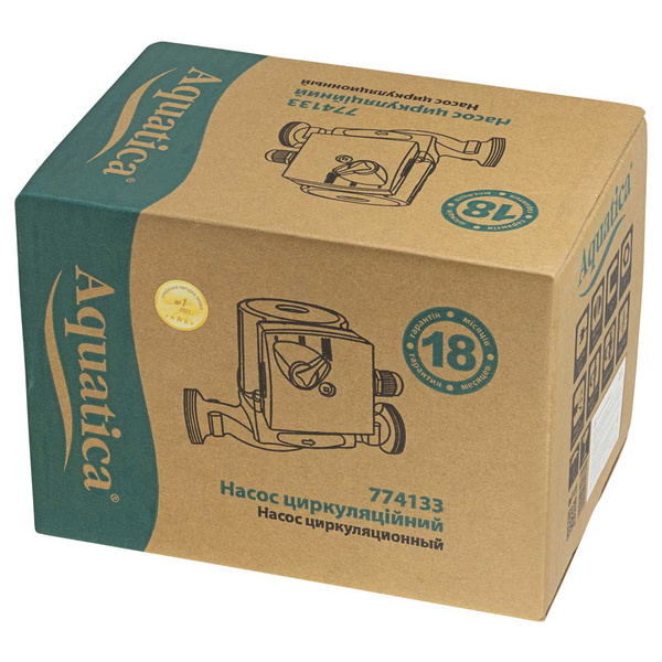 Насос циркуляційний Aquatica 100Вт Hmax 6м Qmax 75л/хв Ø1 1/2" 130 мм + гайки Ø1"
