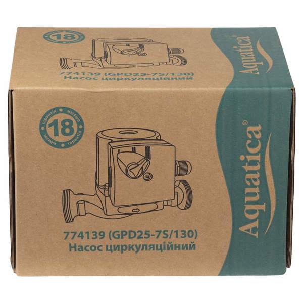 Насос циркуляційний Aquatica 130Вт Hmax 7м Qmax 87л/хв Ø1 1/2" 130 мм + гайки Ø1"