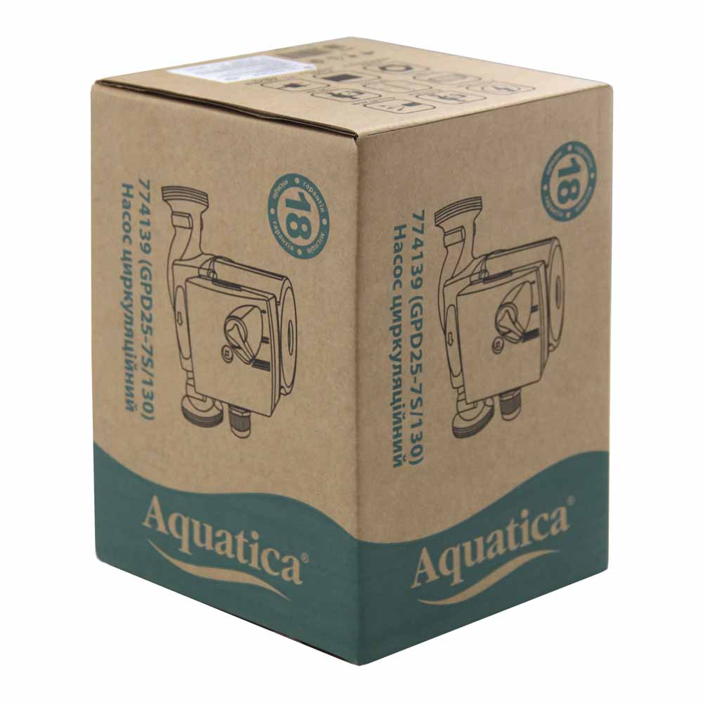 Насос циркуляційний Aquatica 130Вт Hmax 7м Qmax 87л/хв Ø1 1/2" 130 мм + гайки Ø1"