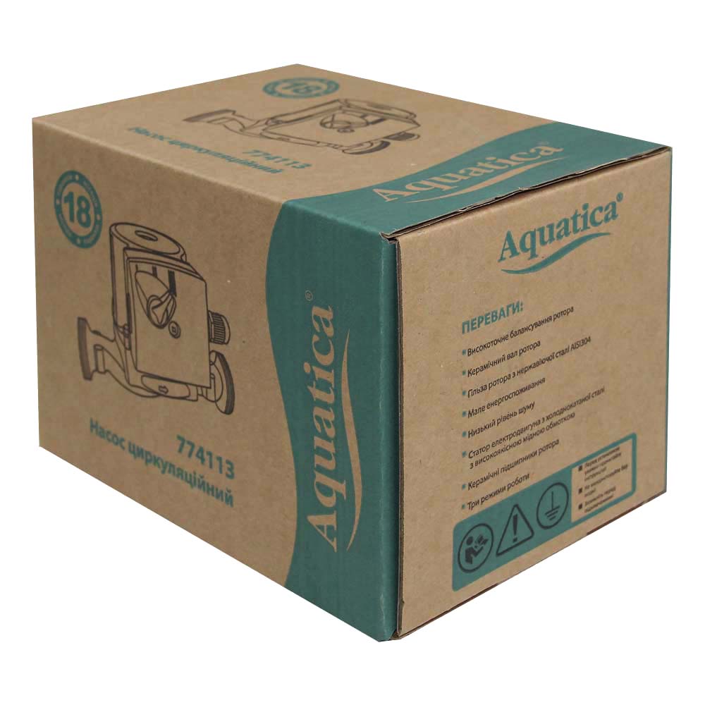 Насос циркуляционный Aquatica 65Вт Hmax 4м Qmax 63л/мин Ø1 1/2" 130 мм + гайки Ø1"