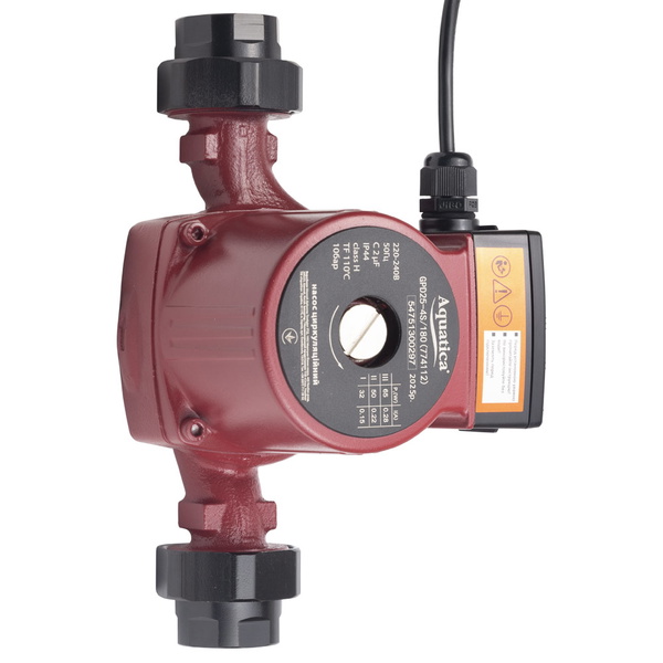 Насос циркуляційний Aquatica 65Вт Hmax 4м Qmax 63л/хв Ø1 1/2" 180 мм + гайки Ø1"
