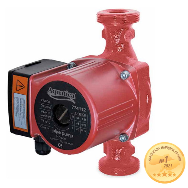 Насос циркуляційний Aquatica 65Вт Hmax 4м Qmax 63л/хв Ø2" 180 мм + гайки Ø1 1/4"