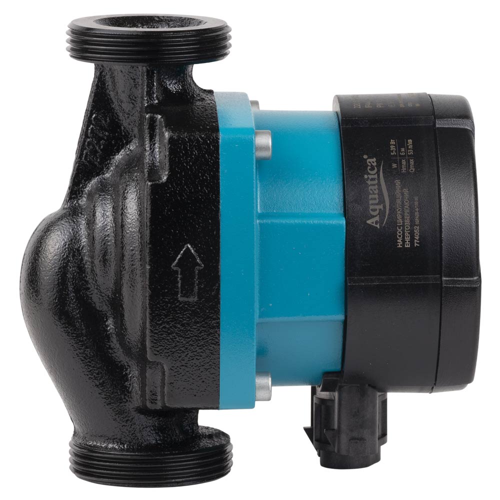 Насос циркуляційний Aquatica енергозберігаючий 5-39Вт Hmax 6м Qmax 53л/хв Ø1 1/2" 130 мм + гайки Ø1" GPA25-6/130 III