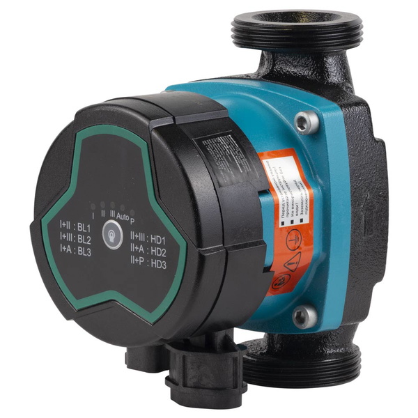 Насос циркуляційний Aquatica енергозберігаючий 5-39Вт Hmax 6м Qmax 53л/хв Ø1 1/2" 180 мм + гайки Ø1" GPA25-6/180 III
