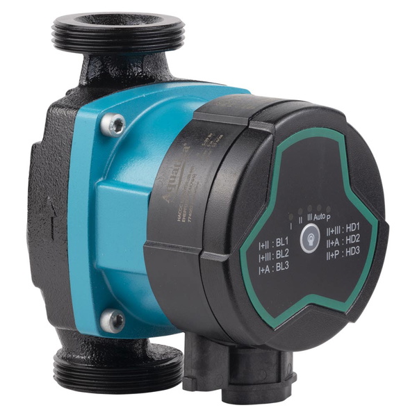 Насос циркуляційний Aquatica енергозберігаючий 5-39Вт Hmax 6м Qmax 53л/хв Ø1 1/2" 180 мм + гайки Ø1" GPA25-6/180 III