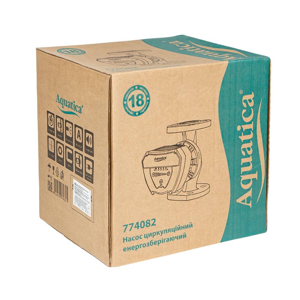 Насос циркуляционный Aquatica энергосберегающий фланцевый 6-90Вт Hmax 6м Qmax 125л/мин DN40 220 мм + ответный фланец GPA40-6F/220 IV