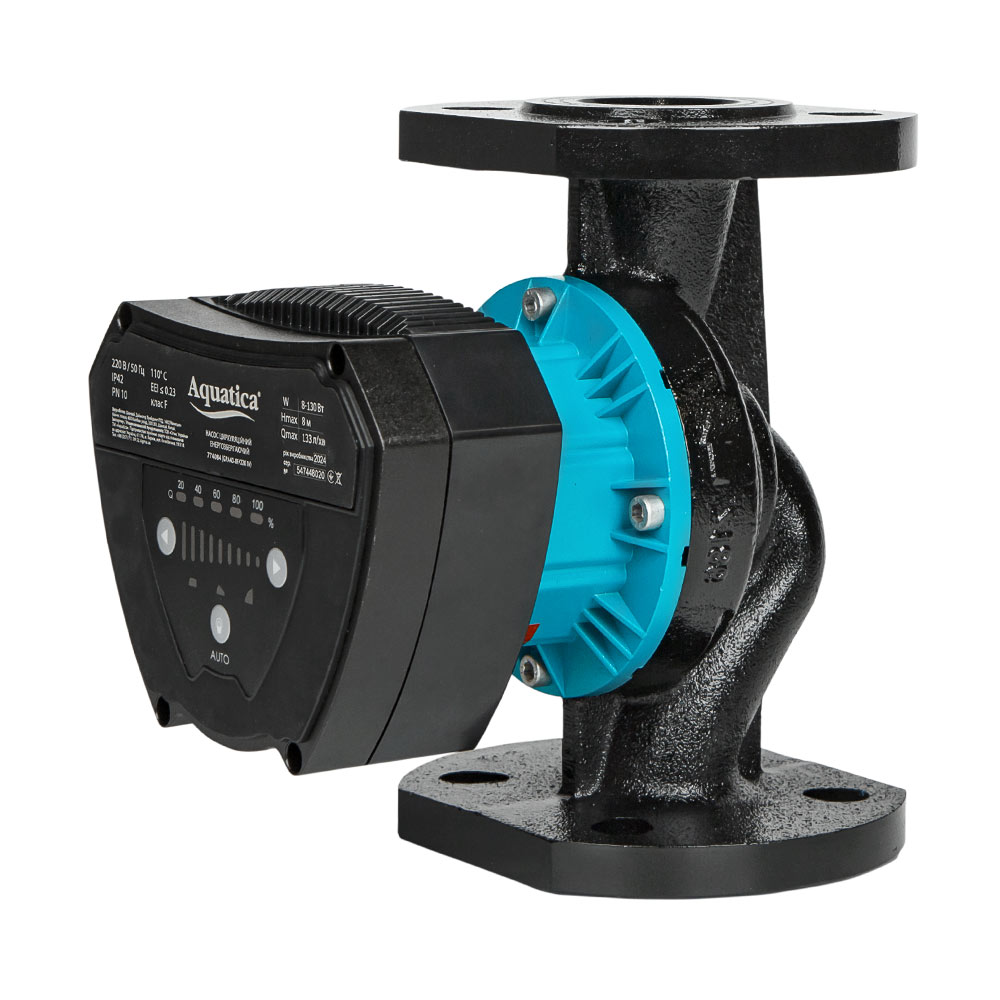 Насос циркуляційний Aquatica енергозберігаючий фланц 8-130Вт Hmax 8м Qmax 133л/хв DN40 220 мм + відповідний фланець GPA40-8F/220 IV
