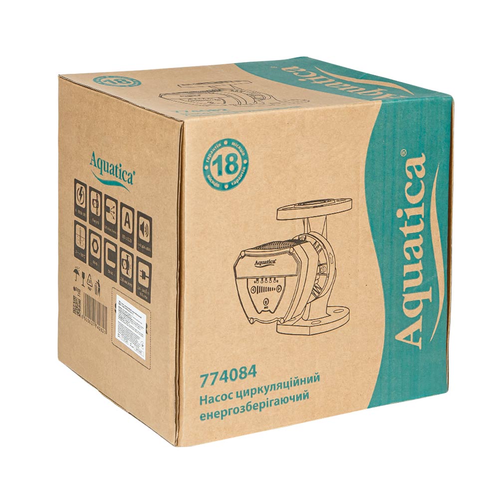 Насос циркуляційний Aquatica енергозберігаючий фланц 8-130Вт Hmax 8м Qmax 133л/хв DN40 220 мм + відповідний фланець GPA40-8F/220 IV
