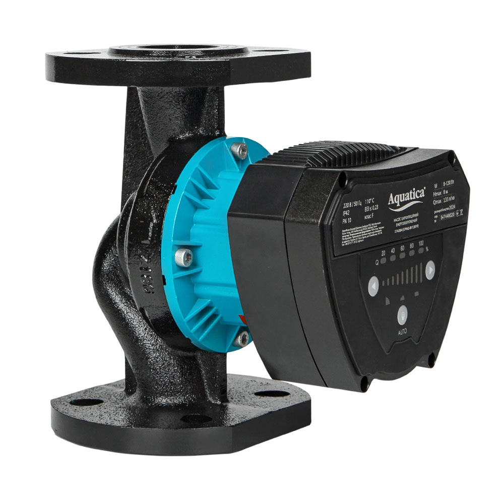 Насос циркуляційний Aquatica енергозберігаючий фланц 8-130Вт Hmax 8м Qmax 133л/хв DN40 220 мм + відповідний фланець GPA40-8F/220 IV