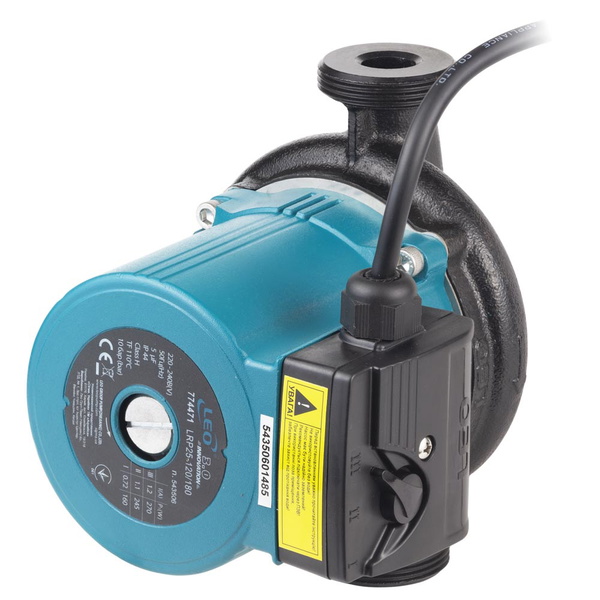 Насос циркуляційний Leo 270Вт Hmax 12м Qmax 65л/хв Ø1 1/2" 180 мм + гайки Ø1" 3.0 LRP25-120/180