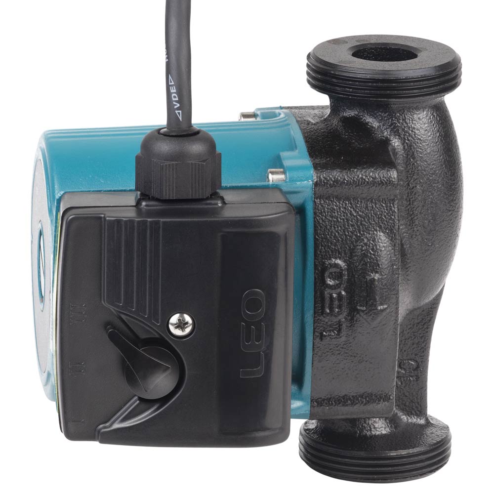 Насос циркуляційний Leo 74Вт Hmax 4м Qmax 52л/хв Ø1 1/2" 130 мм + гайки Ø1" 3.0 LRP25-40/130