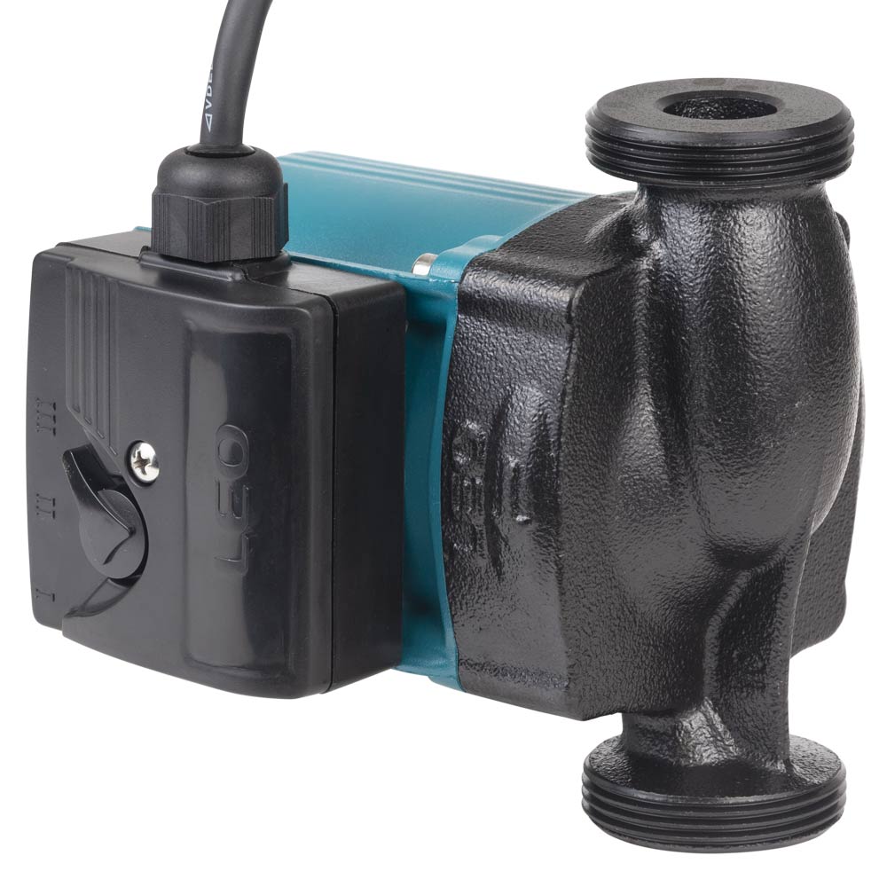 Насос циркуляційний Leo 74Вт Hmax 4м Qmax 52л/хв Ø1 1/2" 130 мм + гайки Ø1" 3.0 LRP25-40/130