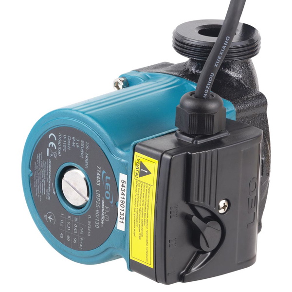 Насос циркуляційний Leo 96Вт Hmax 6м Qmax 58л/хв Ø1 1/2" 130 мм + гайки Ø1" 3.0 LRP25-60/130