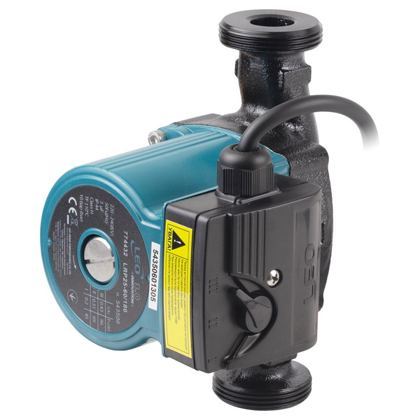 Насос циркуляційний Leo 96Вт Hmax 6м Qmax 66л/хв Ø1 1/2" 180 мм + гайки Ø1" 3.0 LRP25-60/180