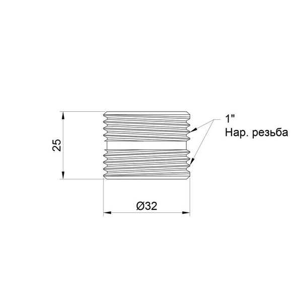 Ниппель радиаторный Thermo Alliance Standart 1" НР (SD193W25)