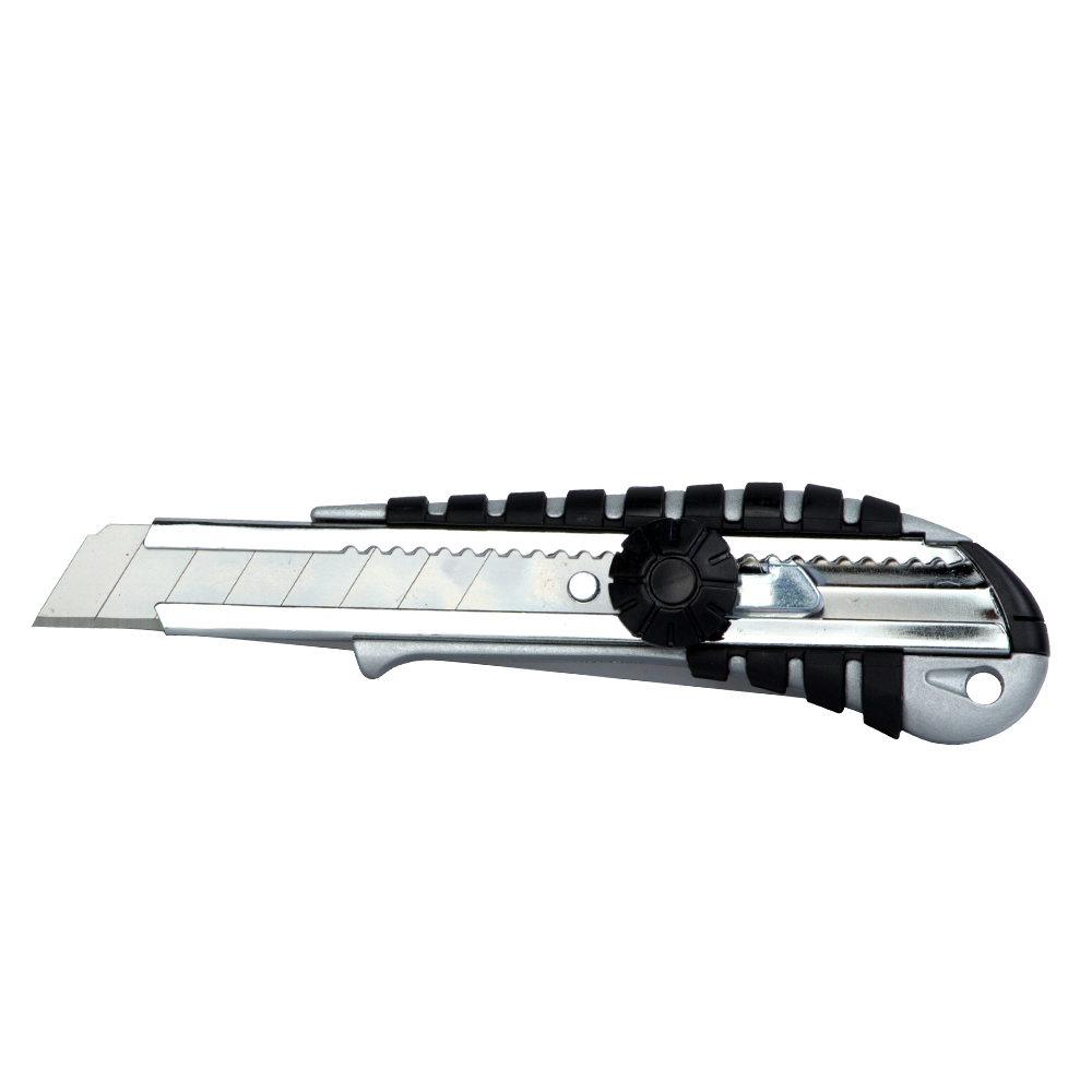 Ніж будівельний Sigma корпус метал гума лезо 18 мм гвинтовий замок