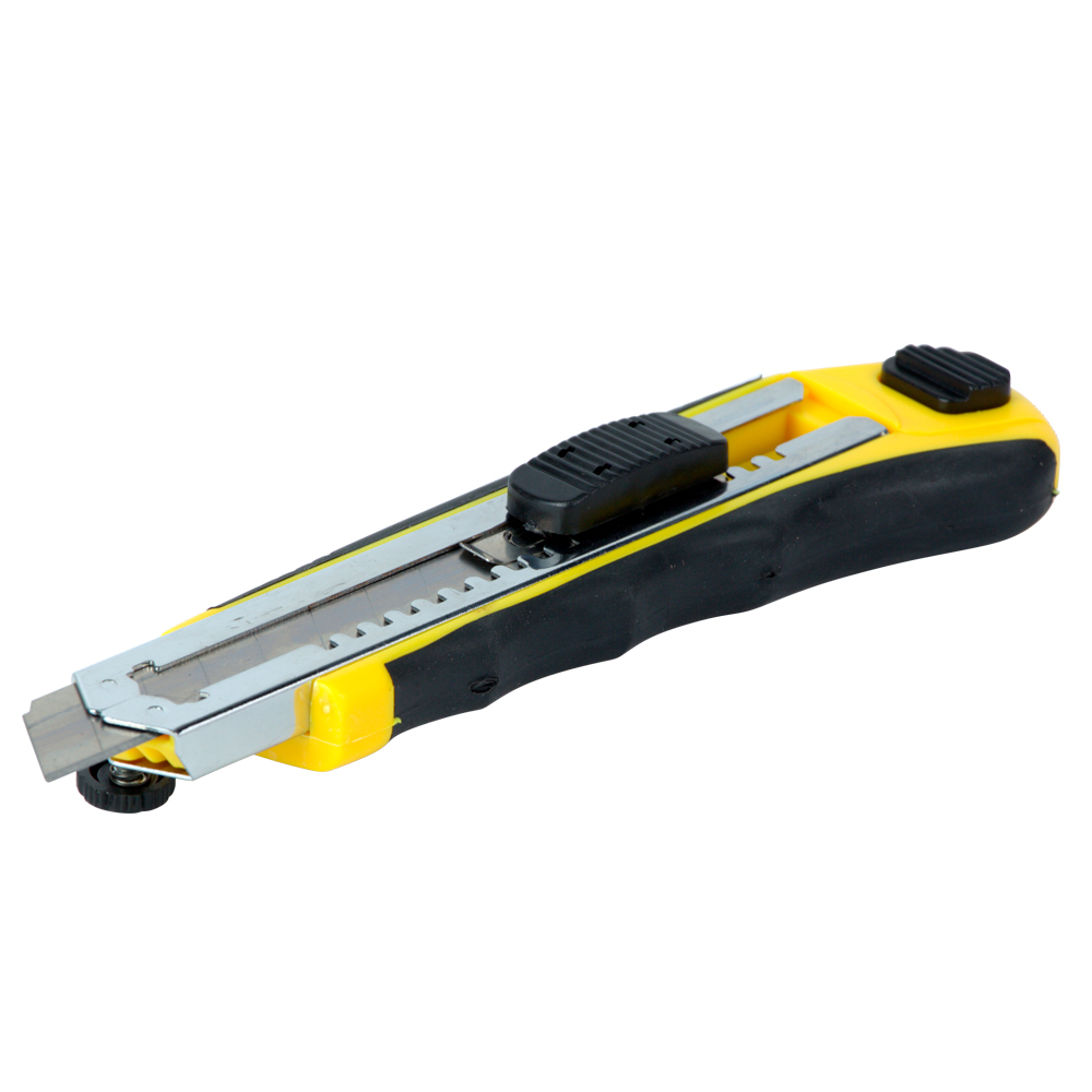 Ніж будівельний Sigma пластик гума корпус лезо 8 шт 18 мм автоматичний замок