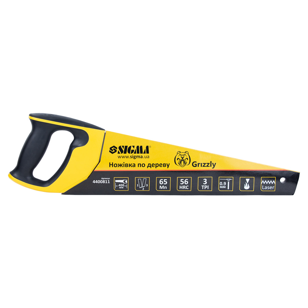 Ножівка по дереву Sigma Grizzly 3TPI 400 мм