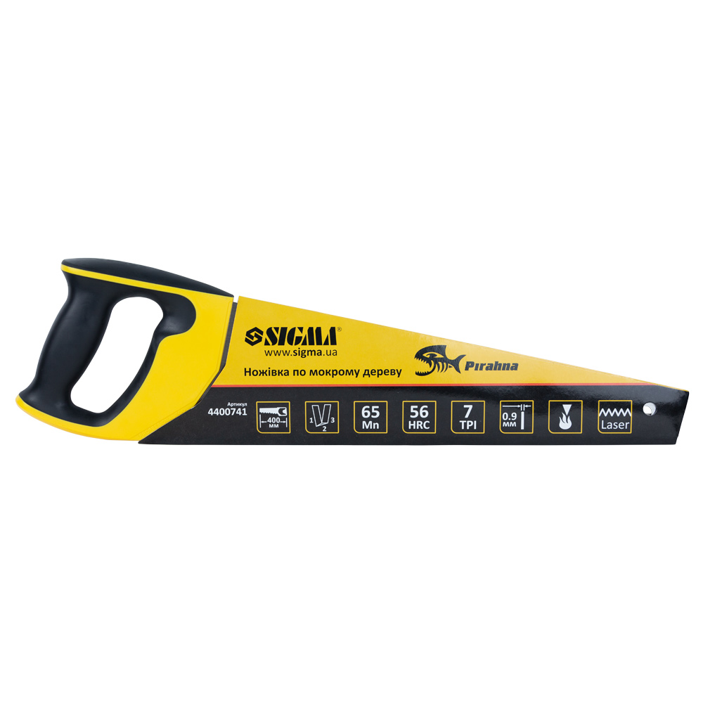 Ножовка по мокрому дереву Sigma Piranha 7TPI 400 мм