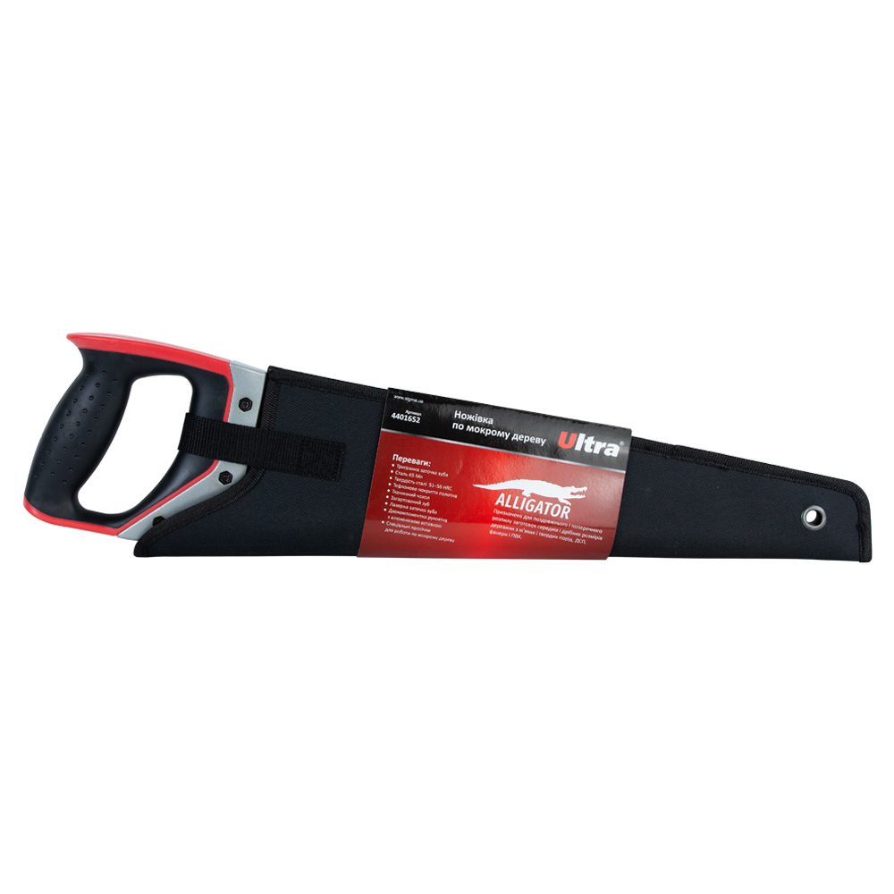 Ножівка по мокрому дереву Ultra Aligator 7TPI з тефлоновим покриттям 450 мм з чохлом