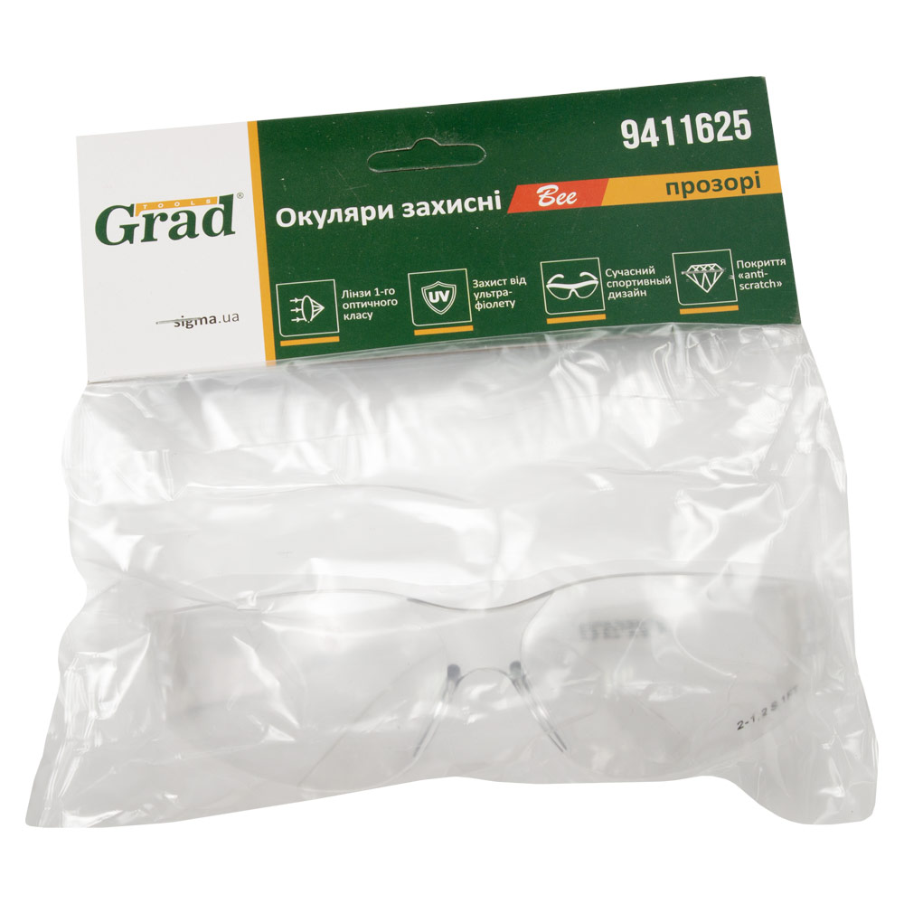 Окуляри захисні Grad Bee anti-scratch (прозорі)