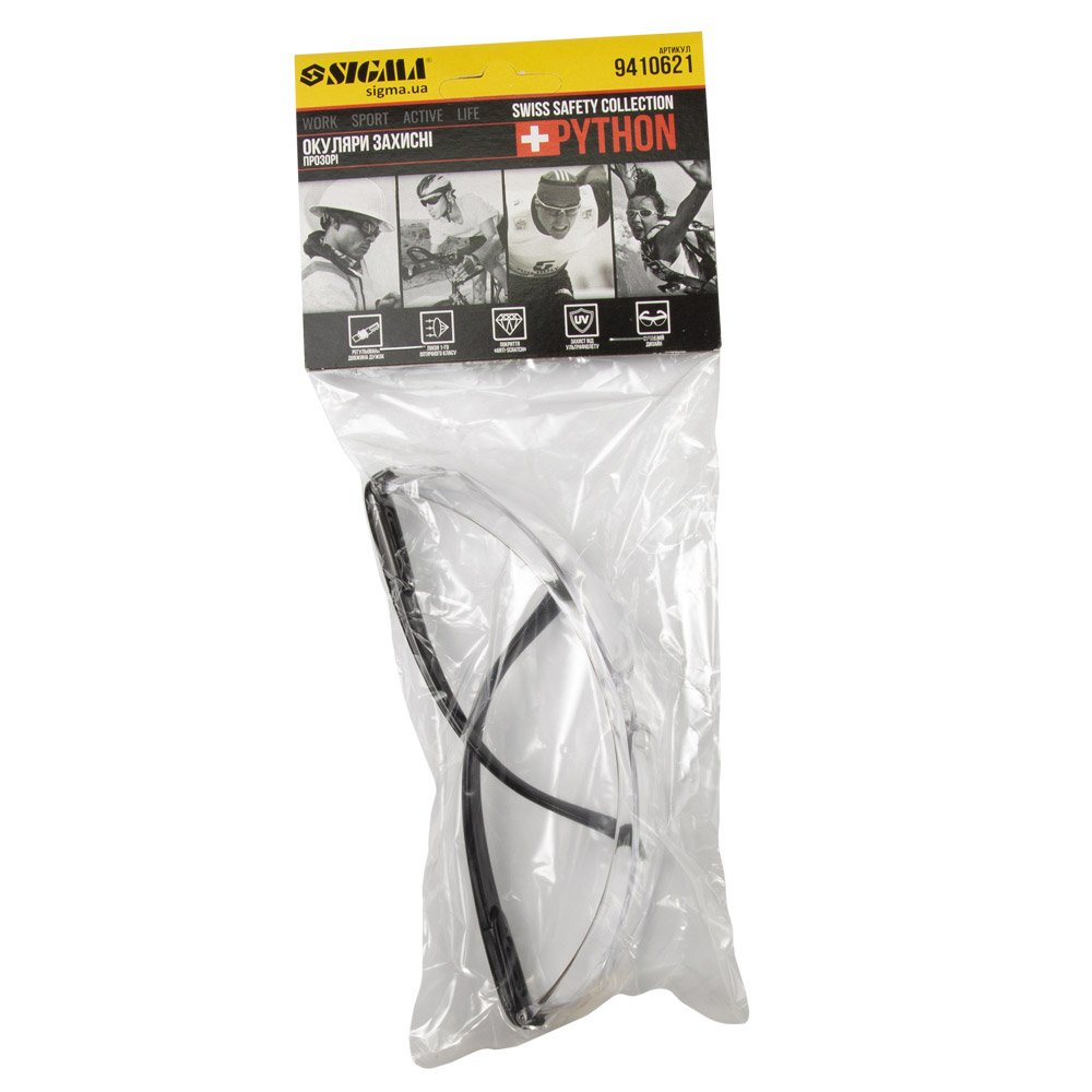 Окуляри захисні Sigma Python anti-scratch (прозорі)